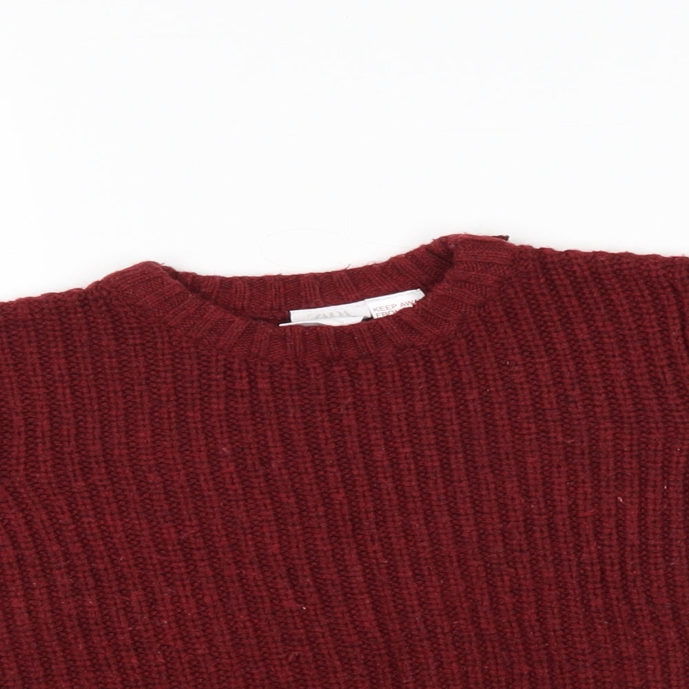 Zara Girls Red   Pullover Jumper Size 3-4 Years