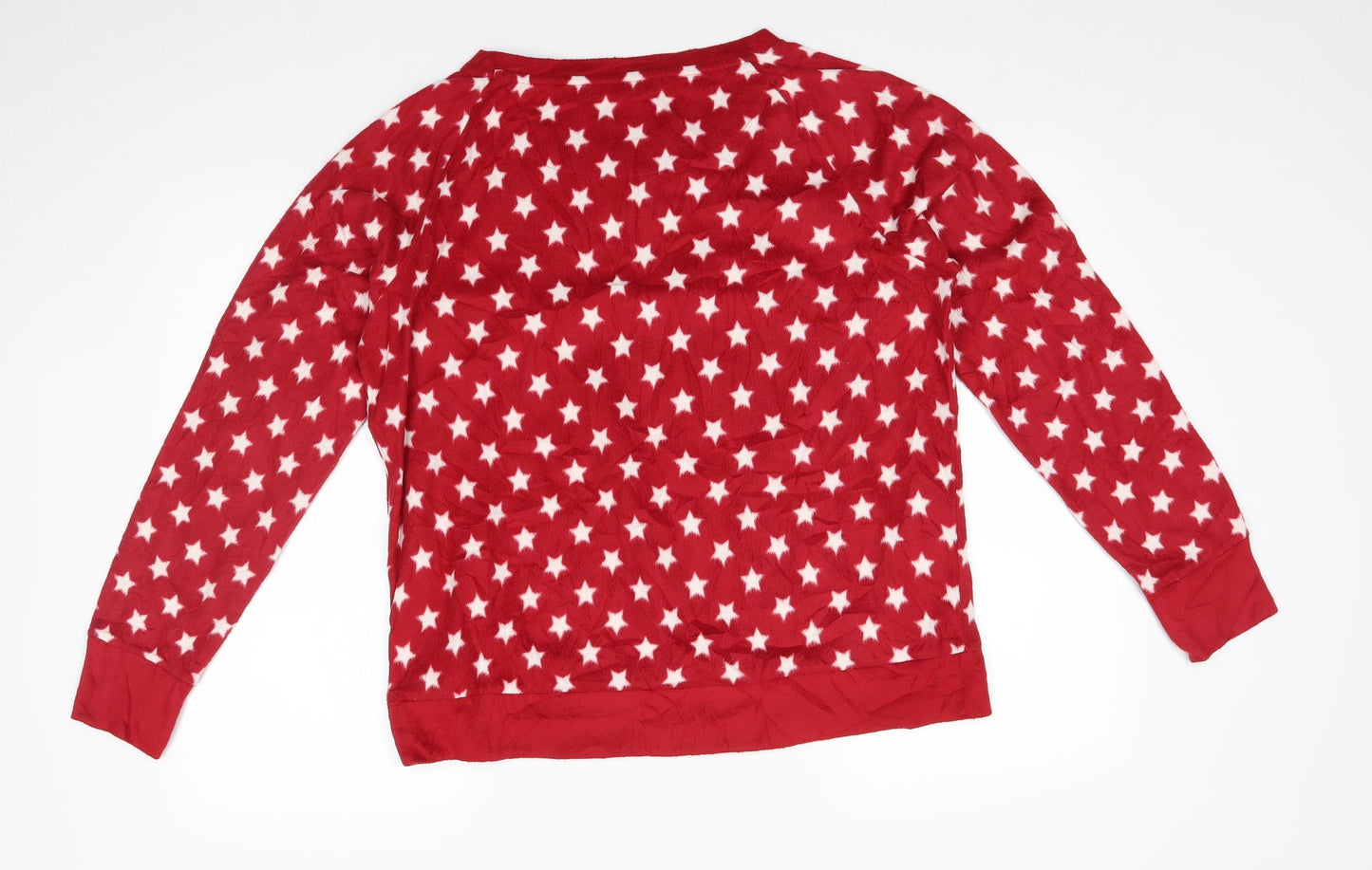 M&S Womens Red    Pyjama Top Size 14  - starry