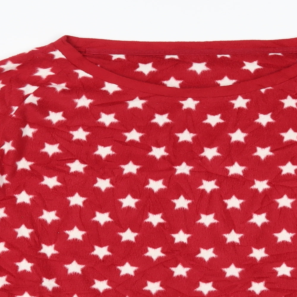 M&S Womens Red    Pyjama Top Size 14  - starry