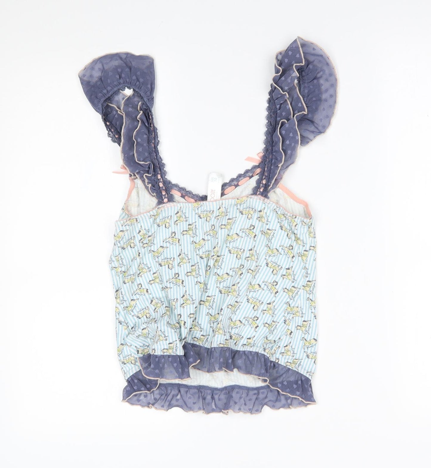 Floozie Womens Blue Striped  Basic Tank Size 10