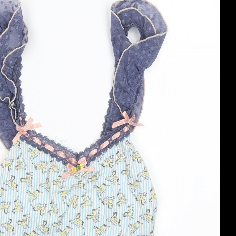 Floozie Womens Blue Striped  Basic Tank Size 10