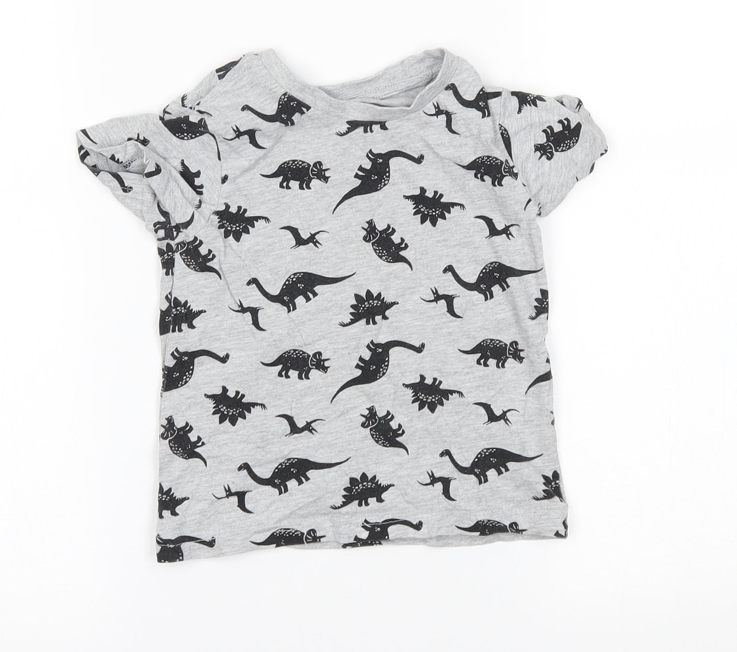 Matalan Baby Grey   Basic T-Shirt Size 18-24 Months  - dinosaur