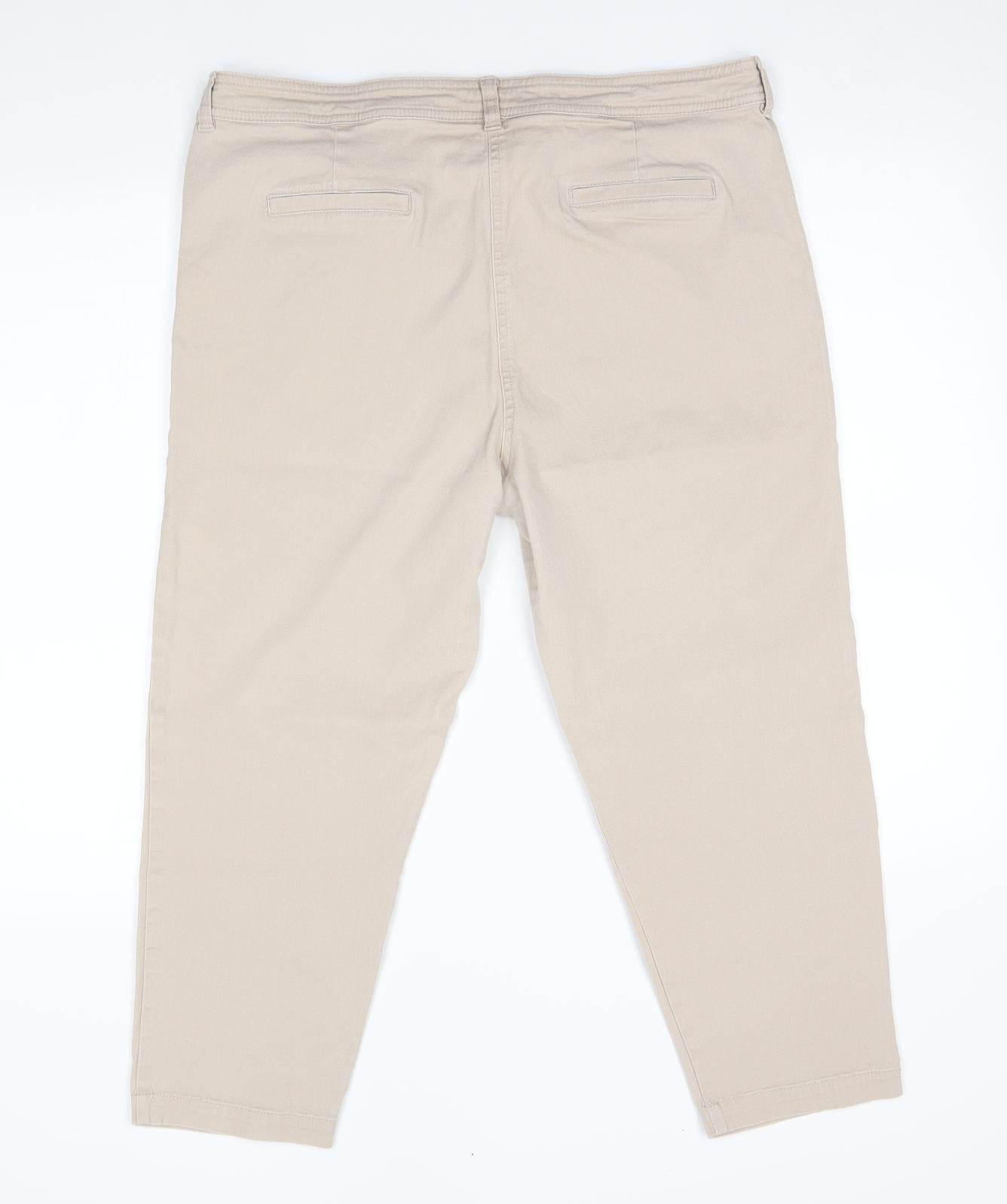 Wallis Womens Beige   Capri Jeans Size 16 L21 in