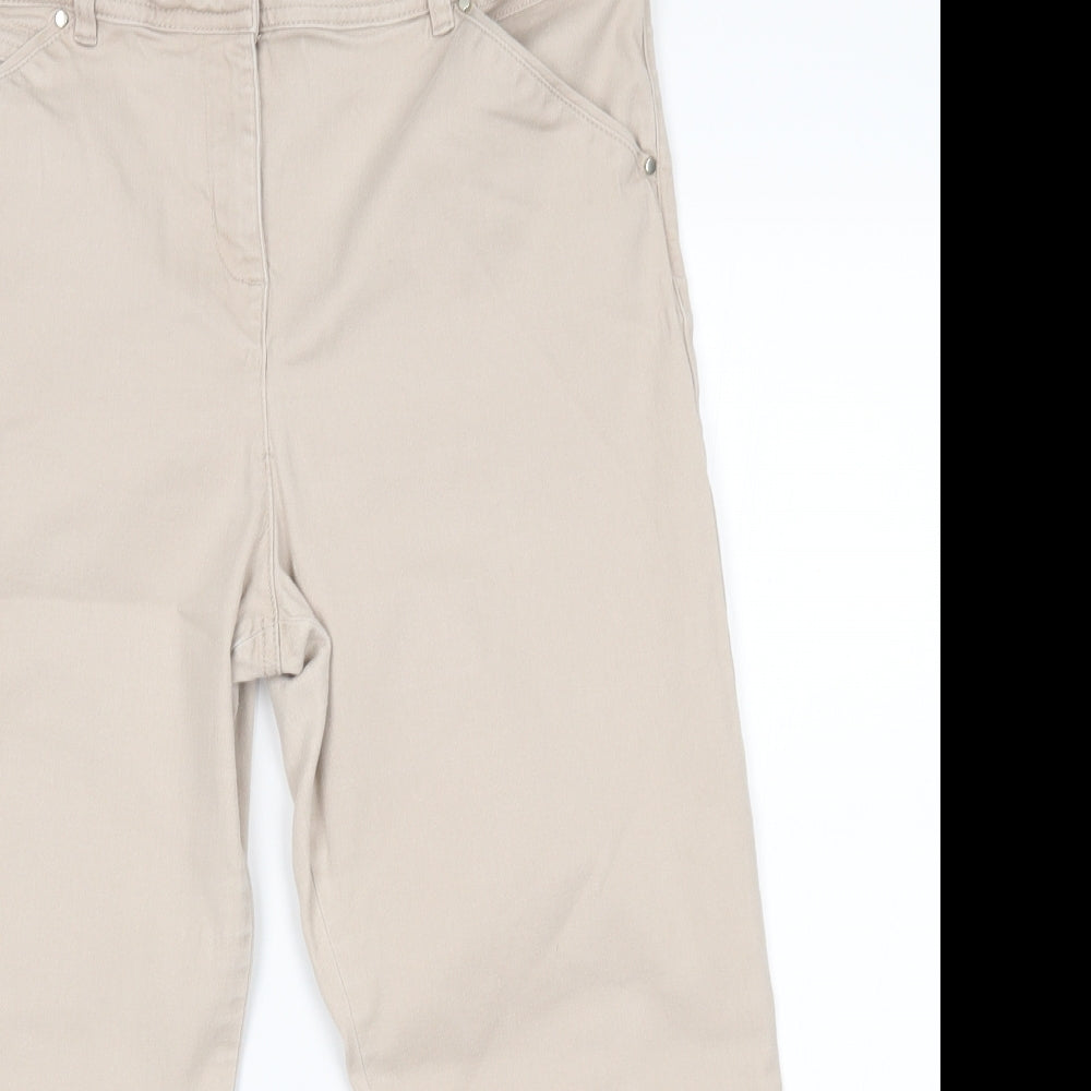 Wallis Womens Beige   Capri Jeans Size 16 L21 in