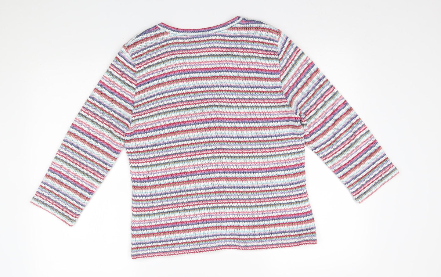 M&S Womens Multicoloured Striped  Cardigan Jumper Size M