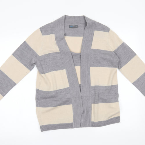 Papaya Womens Beige Striped  Cardigan Jumper Size 12