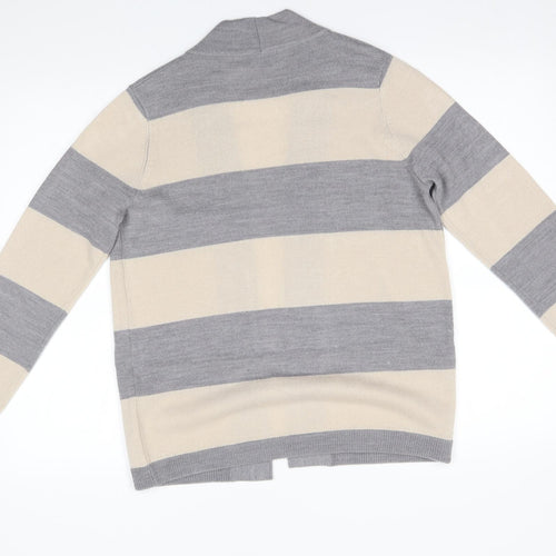 Papaya Womens Beige Striped  Cardigan Jumper Size 12