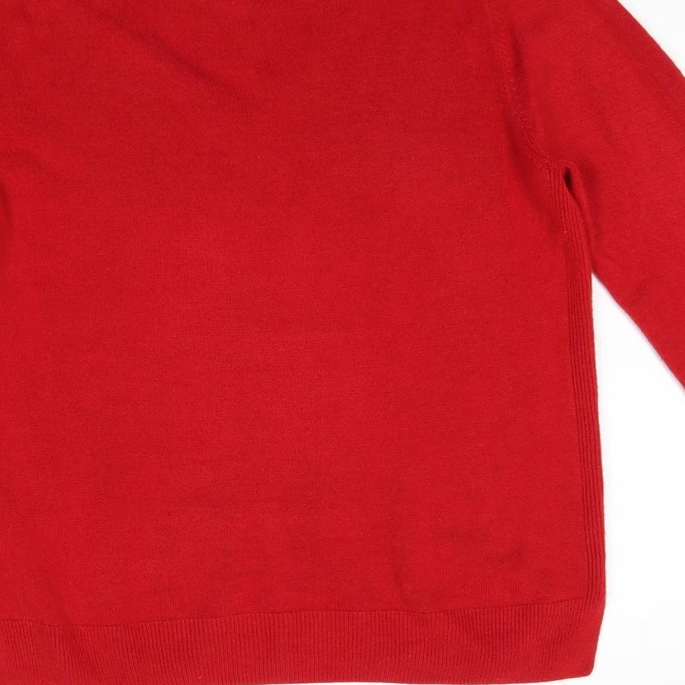 M&S Womens Red   Pullover Jumper Size 12