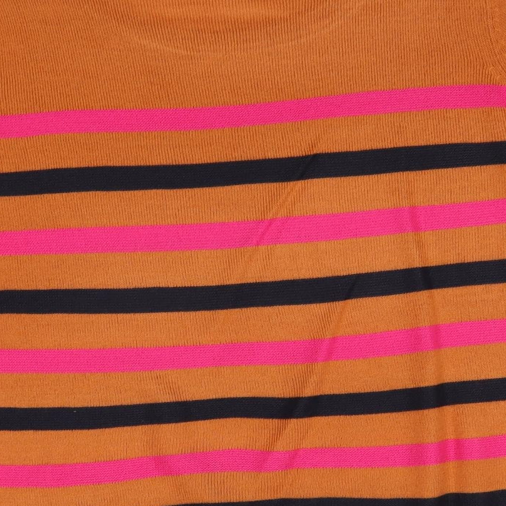TU Womens Orange Striped  Pullover Jumper Size 12