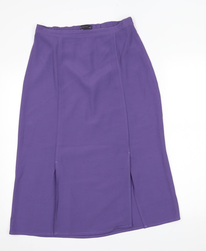 M&S Womens Purple A-Line Skirt Size 10