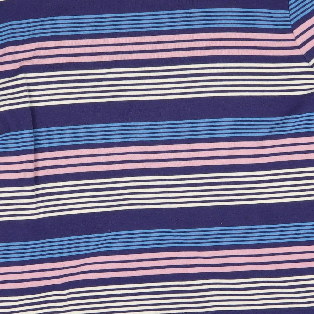 Arabella & Addison Womens Purple Striped  Basic T-Shirt Size 14