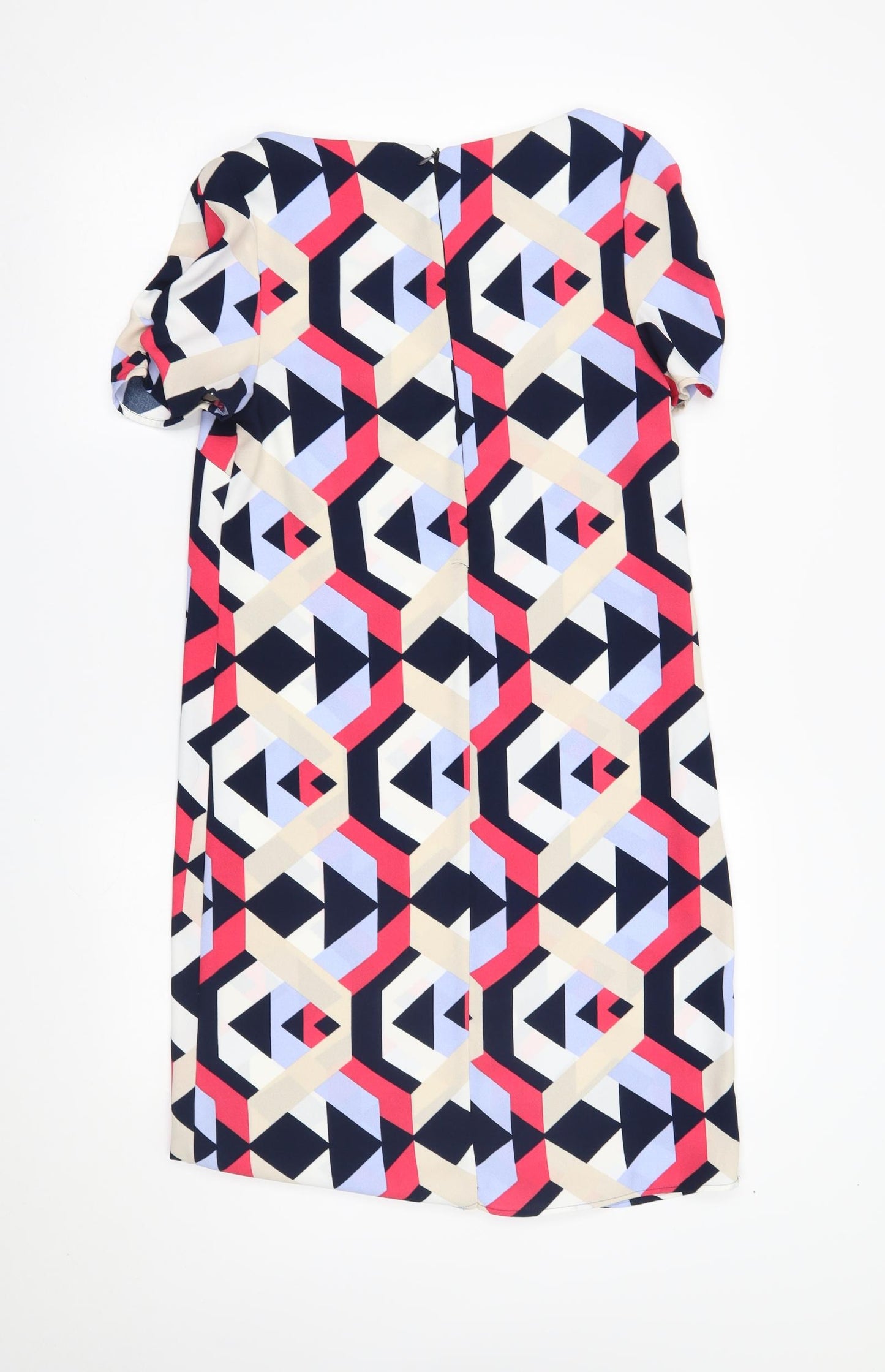 M&S Womens Multicoloured Geometric  A-Line  Size 10