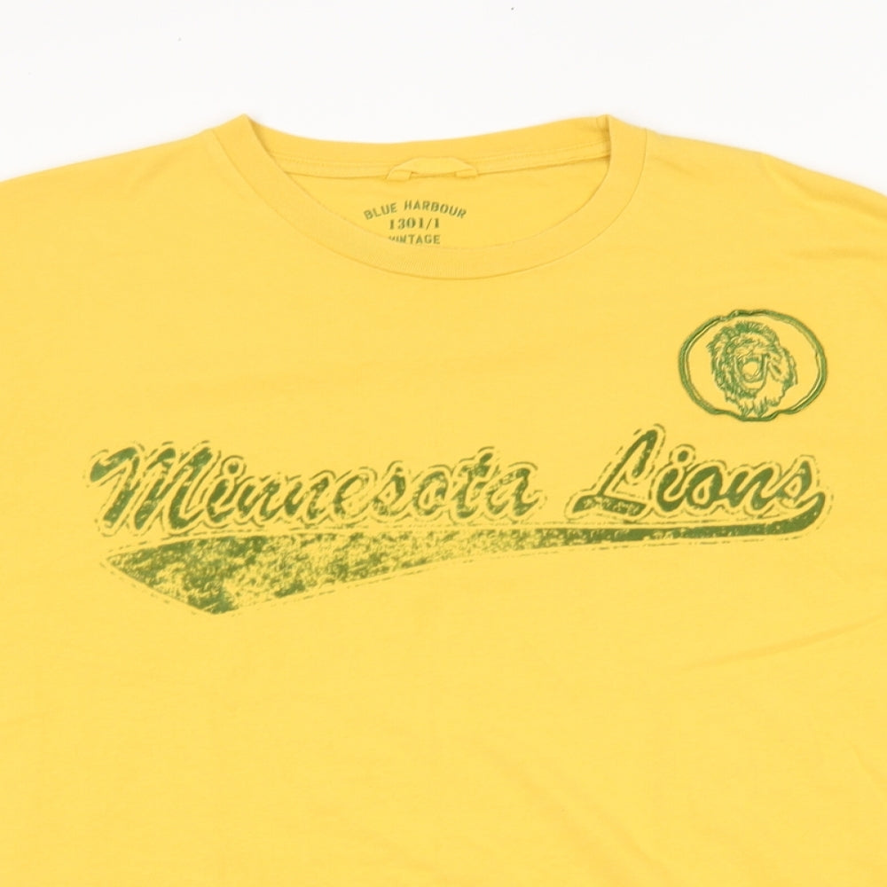M&S Womens Yellow   Basic T-Shirt Size XL  - minnesota lions