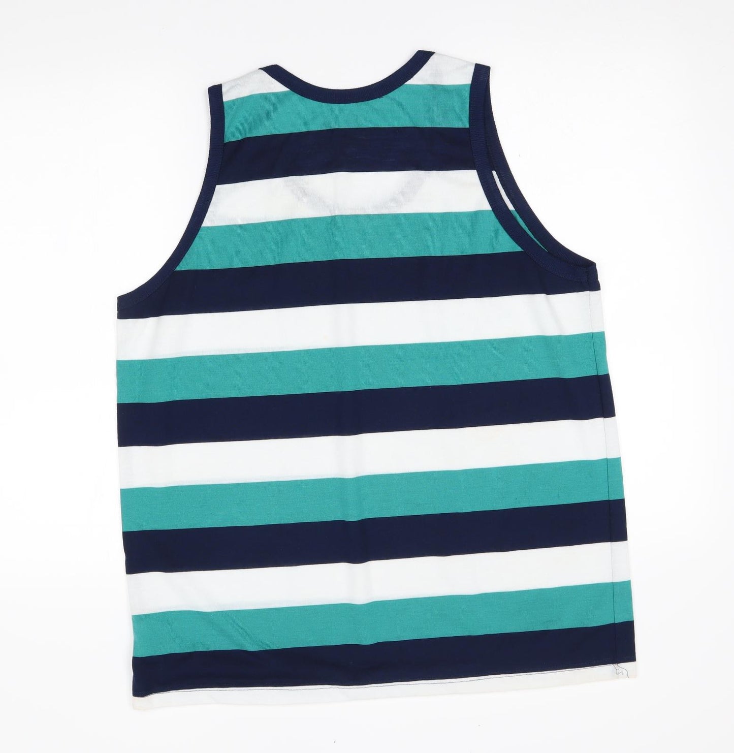 fishtank Mens Blue Striped  Basic Tank Size XL