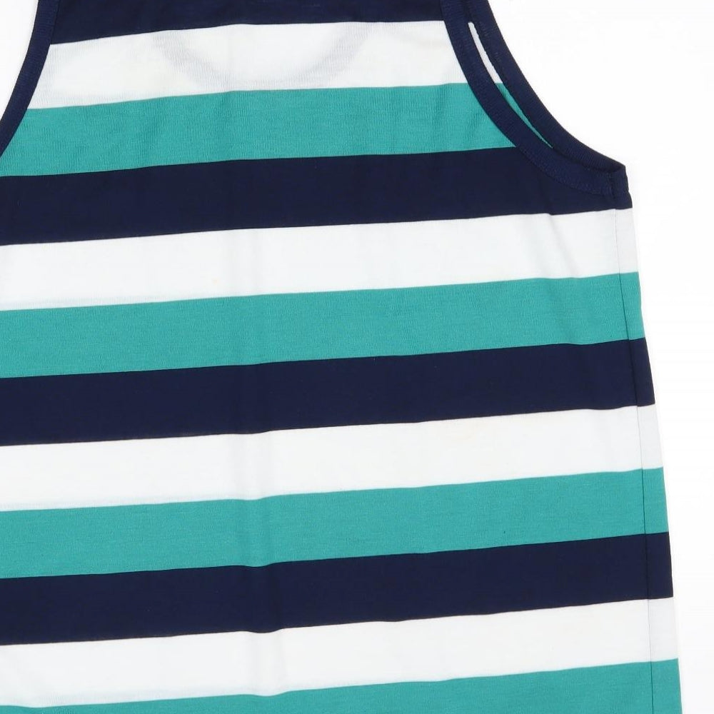 fishtank Mens Blue Striped  Basic Tank Size XL