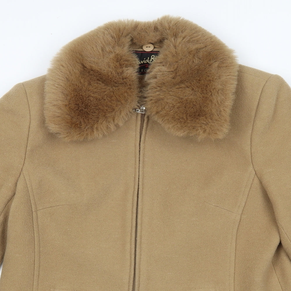 David Barry Womens Brown   Overcoat Coat Size 14