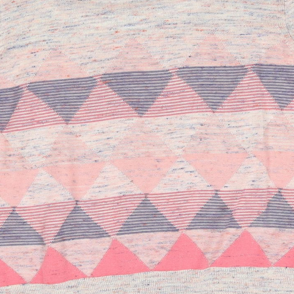 M&S Womens Beige Argyle/Diamond  Pullover Jumper Size 14