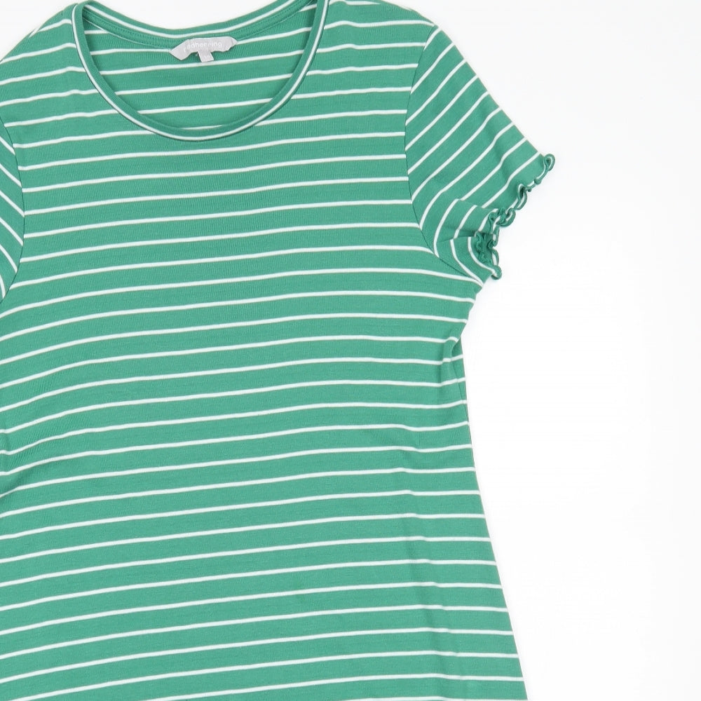 Redherring Womens Green Striped  A-Line  Size 14