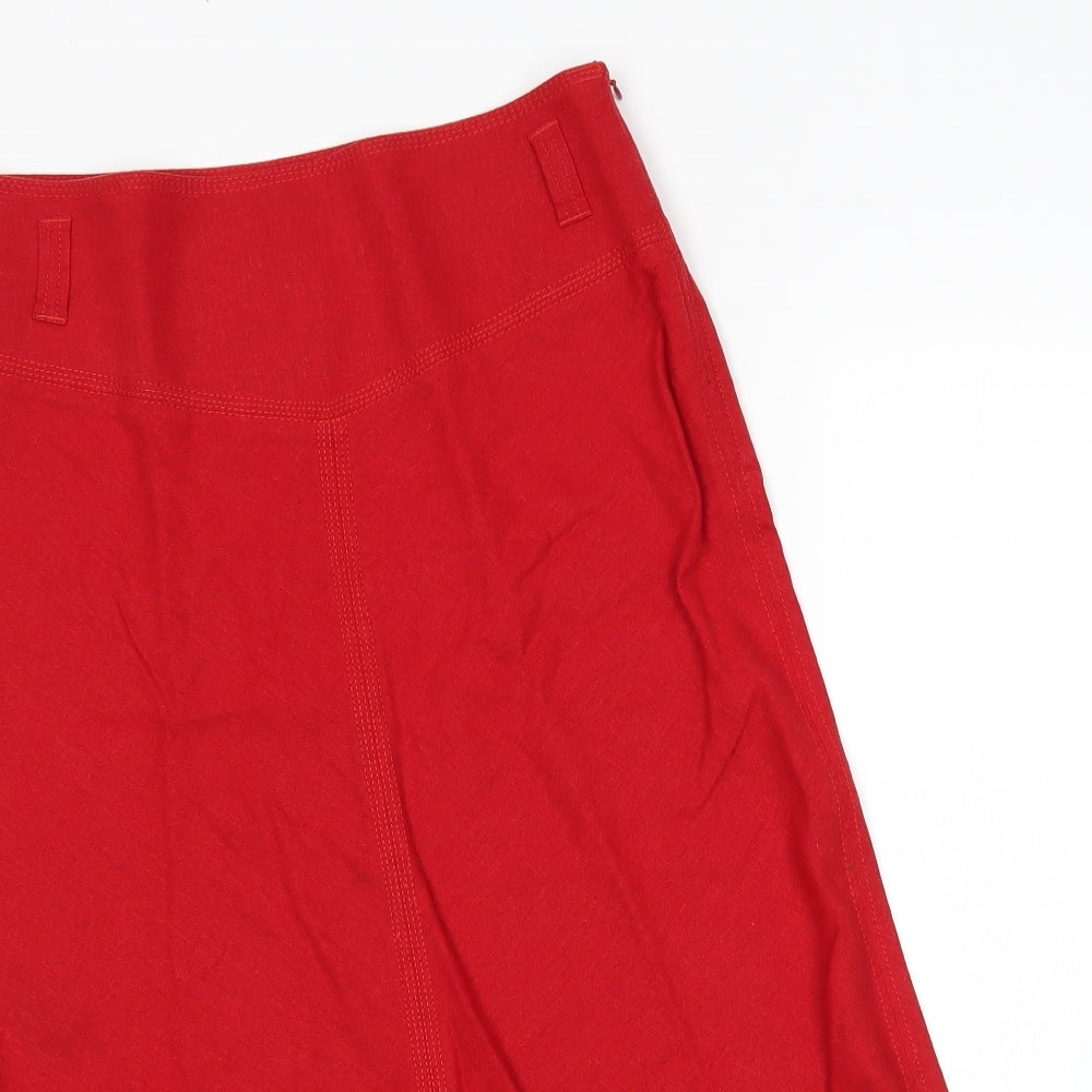 M&S Womens Red   A-Line Skirt Size 10
