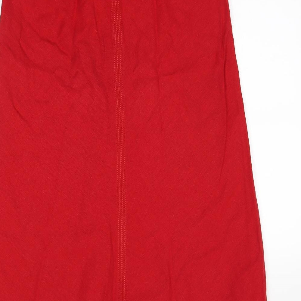 M&S Womens Red   A-Line Skirt Size 10