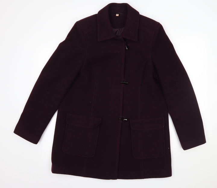 EWM Womens Red Overcoat Coat Size 12