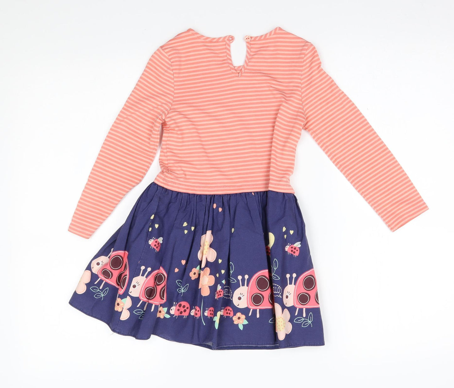 F&F Girls Pink Striped  T-Shirt Dress  Size 4-5 Years