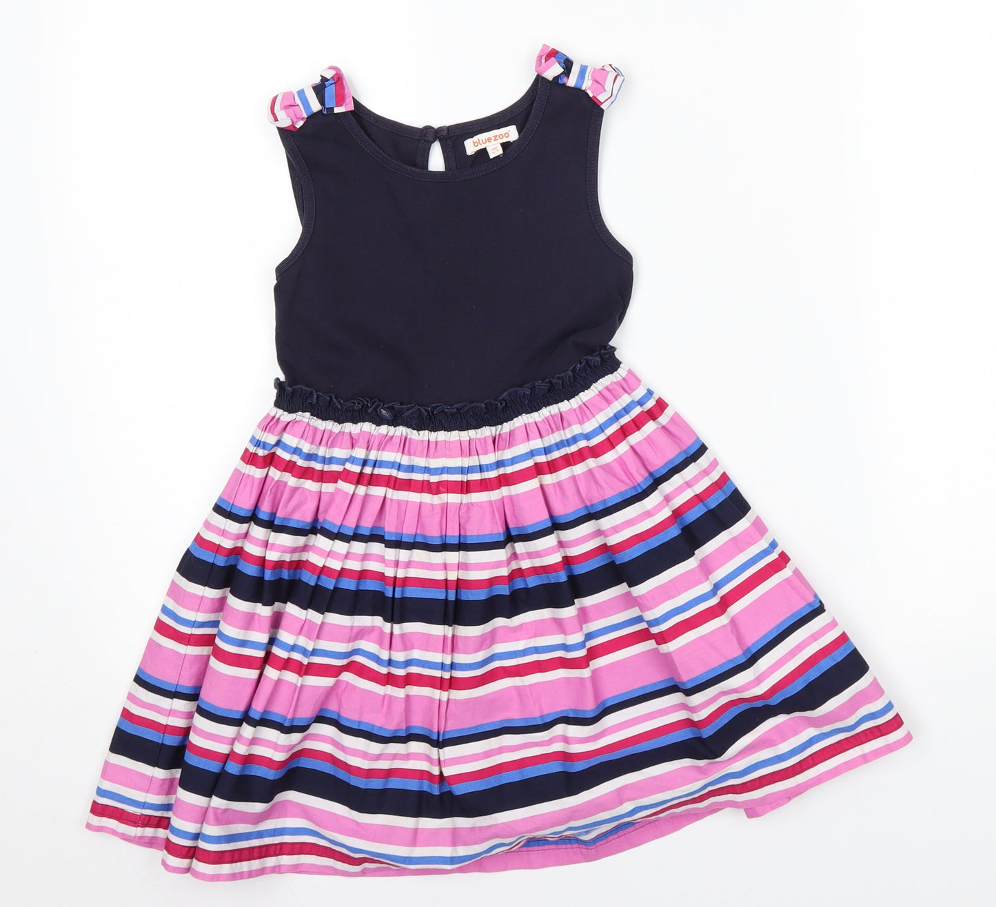 Blue Zoo Girls Purple Striped  T-Shirt Dress  Size 4-5 Years
