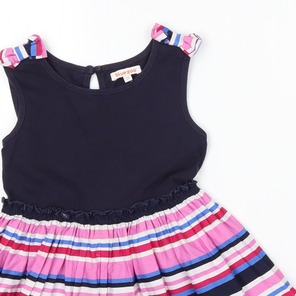 Blue Zoo Girls Purple Striped  T-Shirt Dress  Size 4-5 Years
