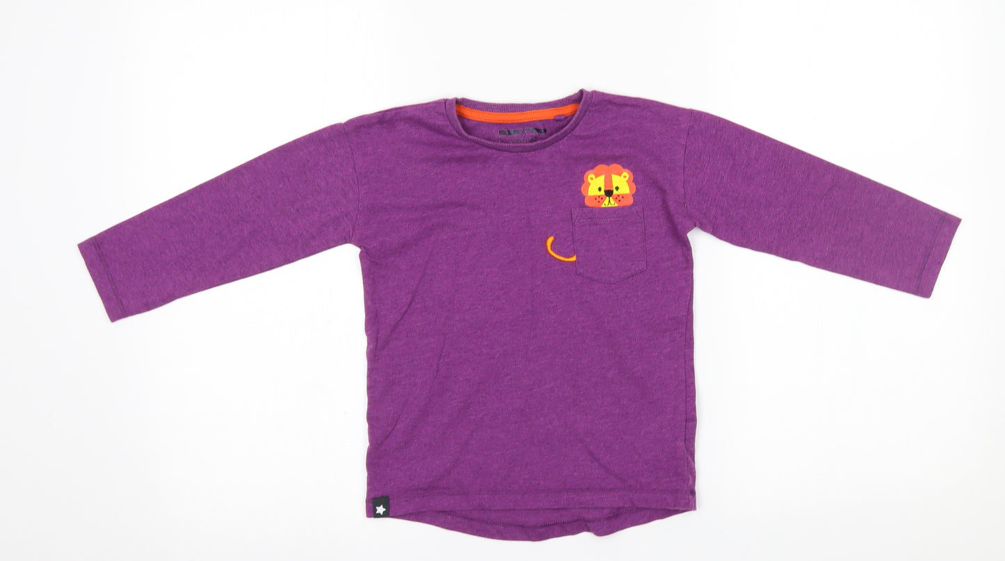 NEXT Girls Purple   Basic T-Shirt Size 3-4 Years  - lion