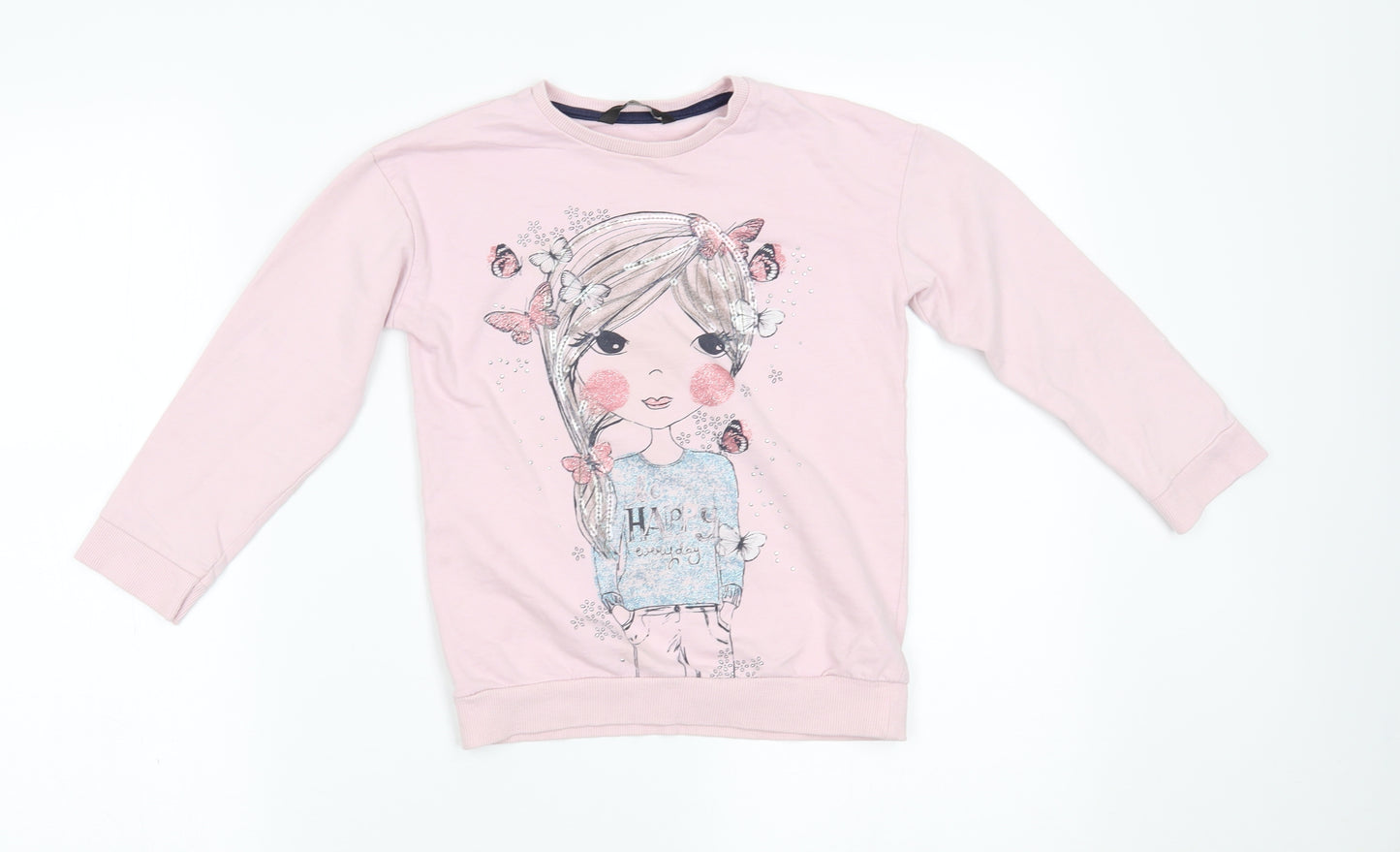 George Girls Pink   Pullover Jumper Size 5-6 Years