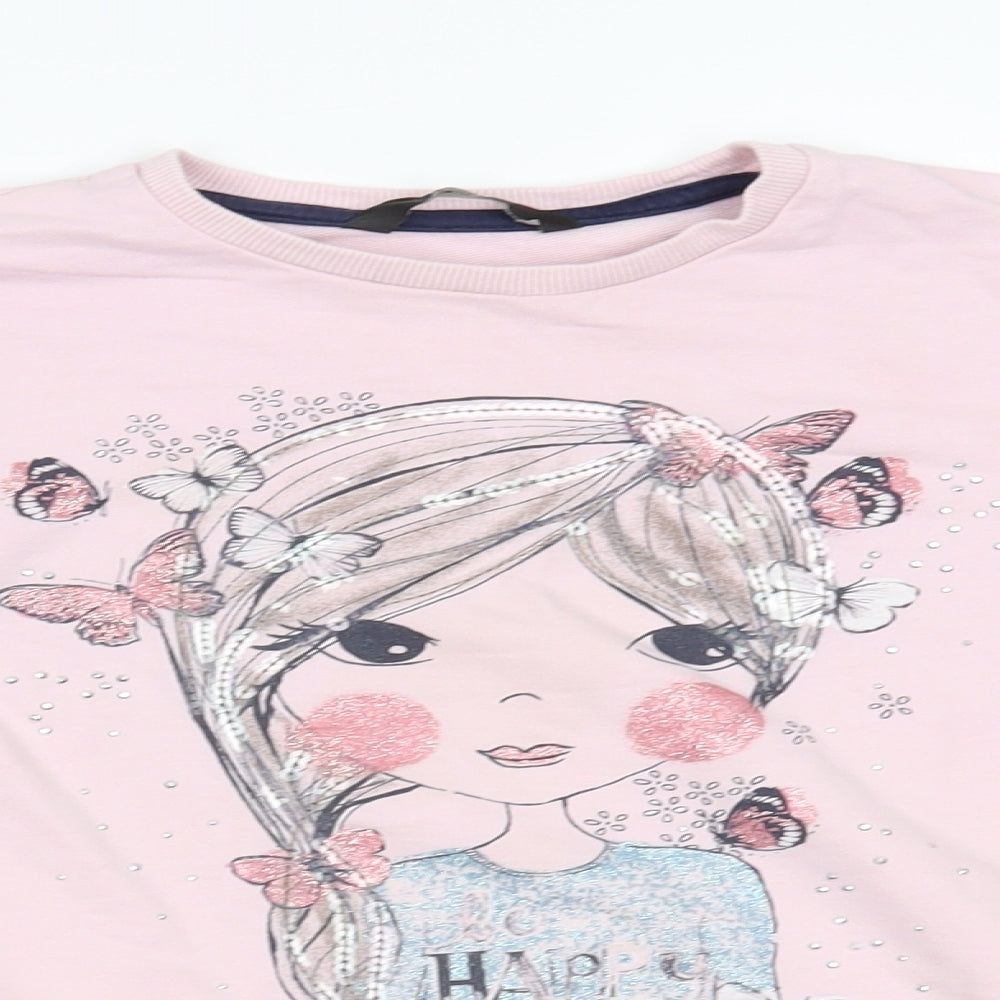 George Girls Pink   Pullover Jumper Size 5-6 Years