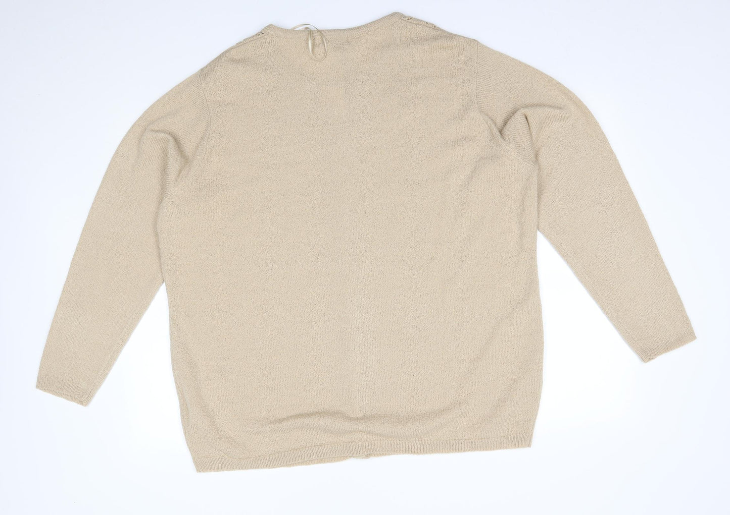 BM Womens Beige   Cardigan Jumper Size XL