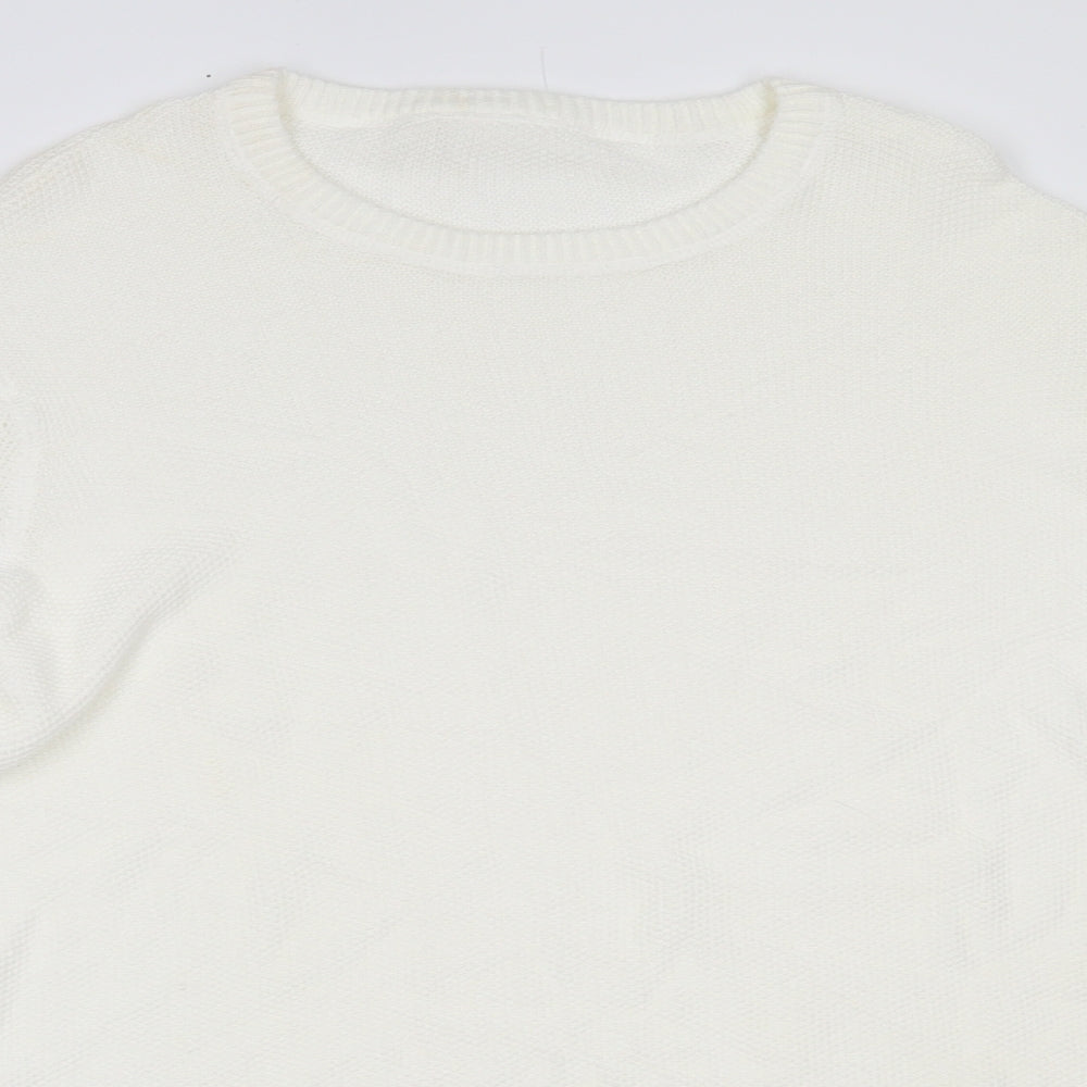 Primark Womens White   Pullover Jumper Size L