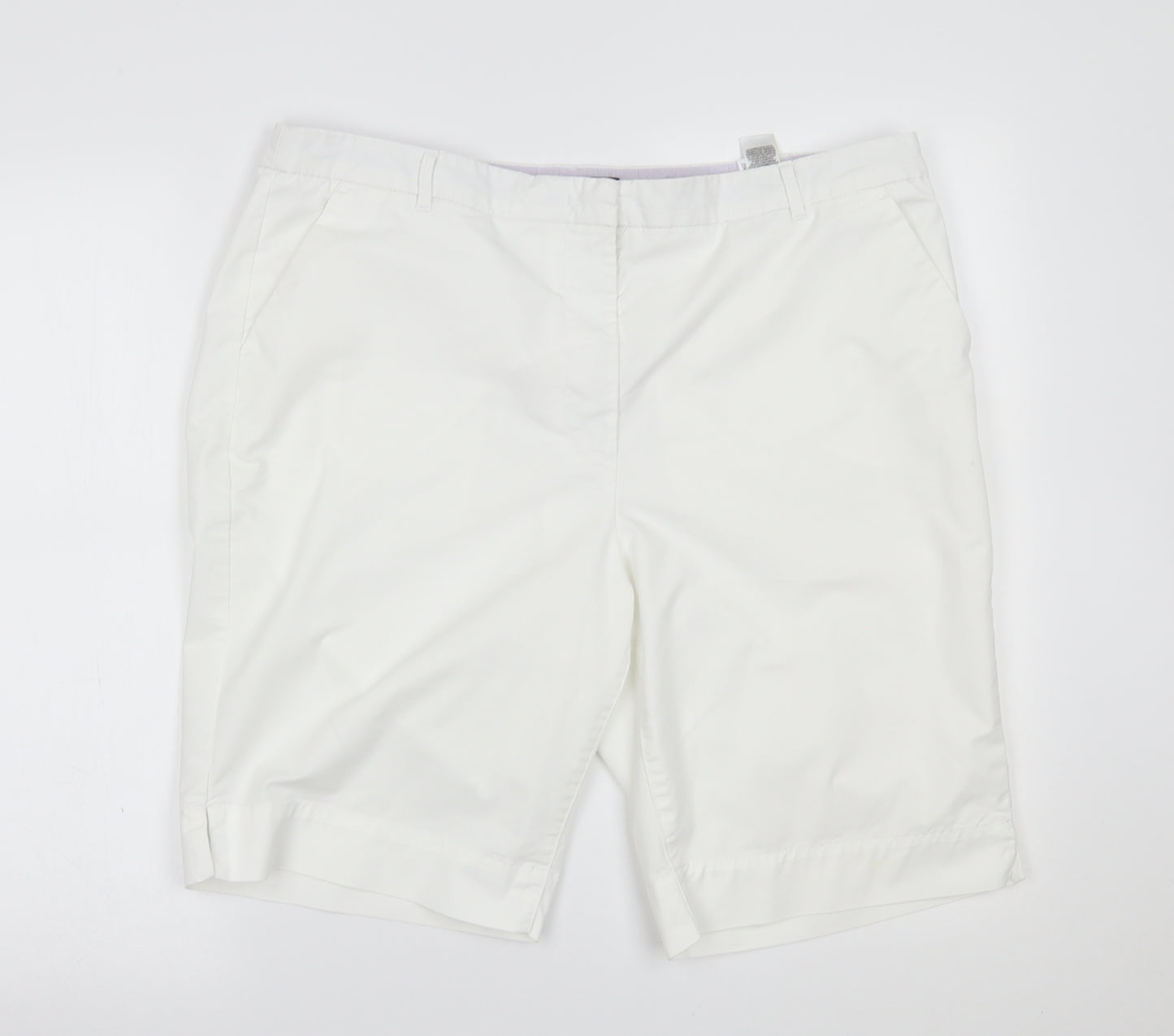 M&S Womens White   Chino Shorts Size 18