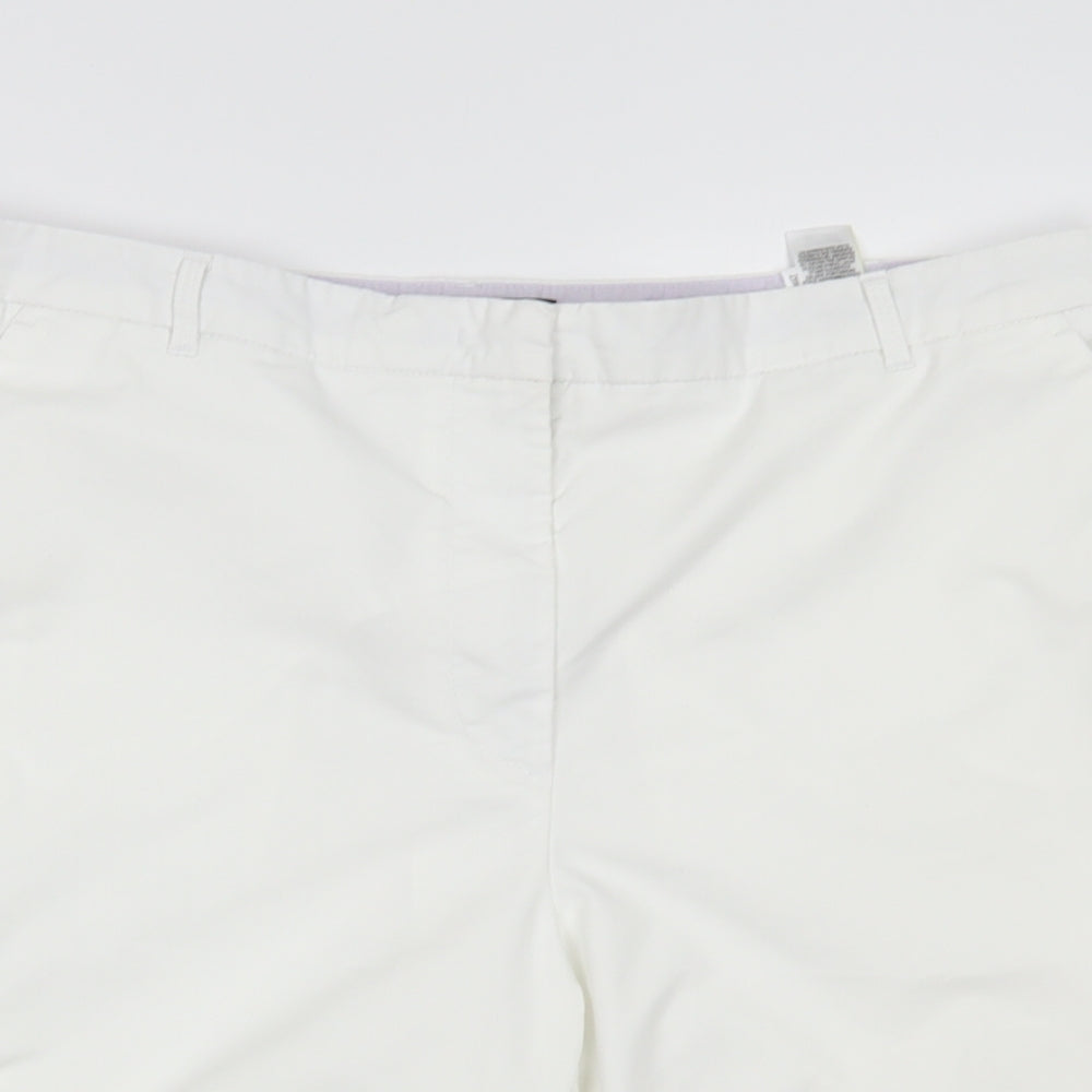 M&S Womens White   Chino Shorts Size 18