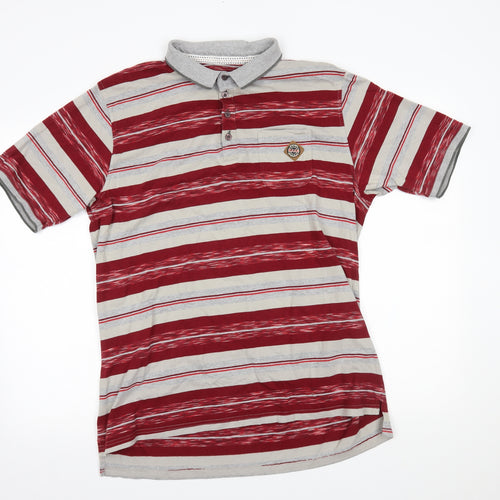 Forrest Mens Red Striped   Polo Size XL