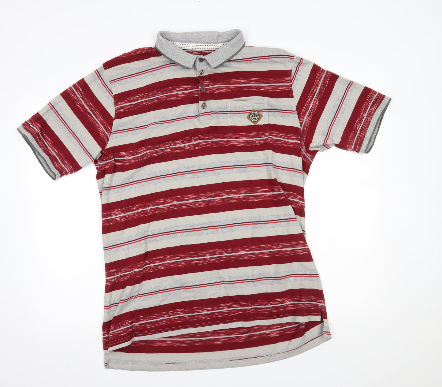 Forrest Mens Red Striped   Polo Size XL
