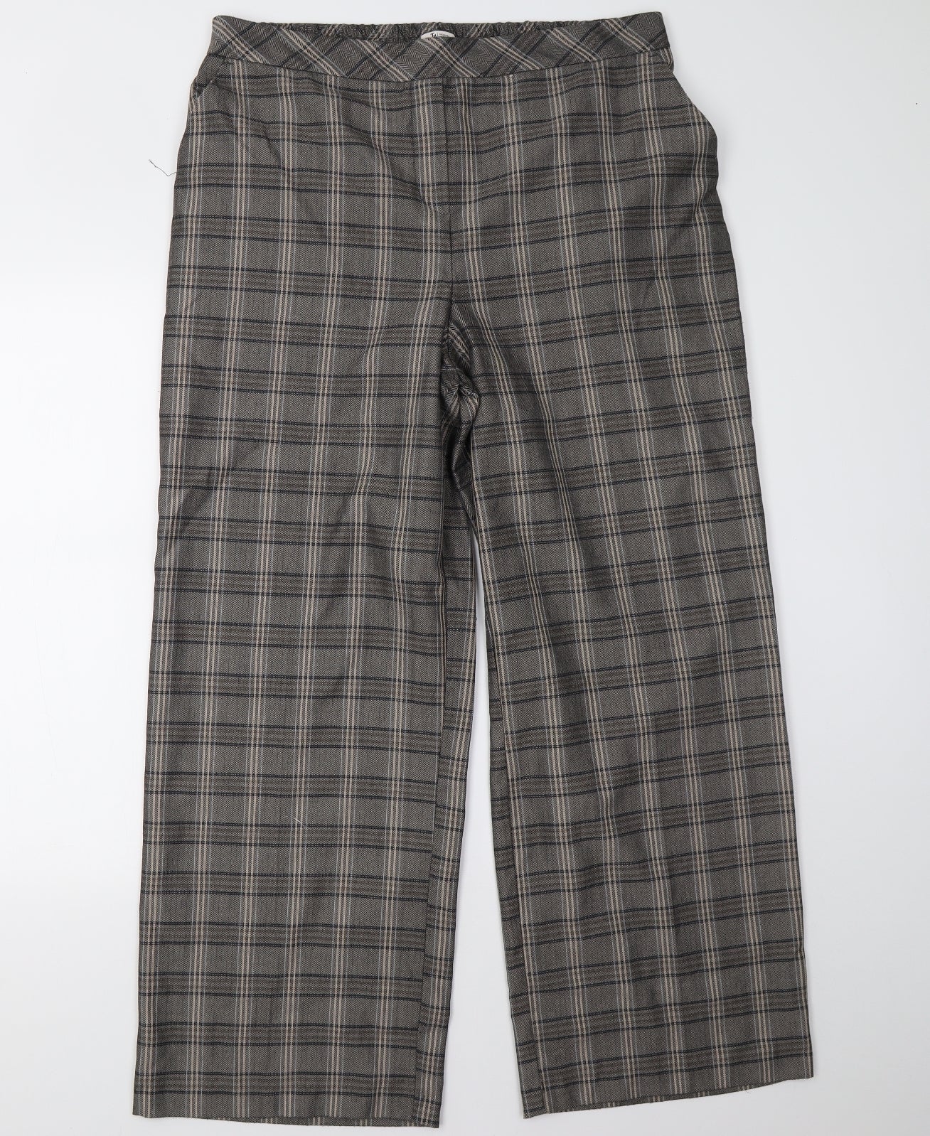 TU Womens Brown Check  Trousers  Size 16 L29 in