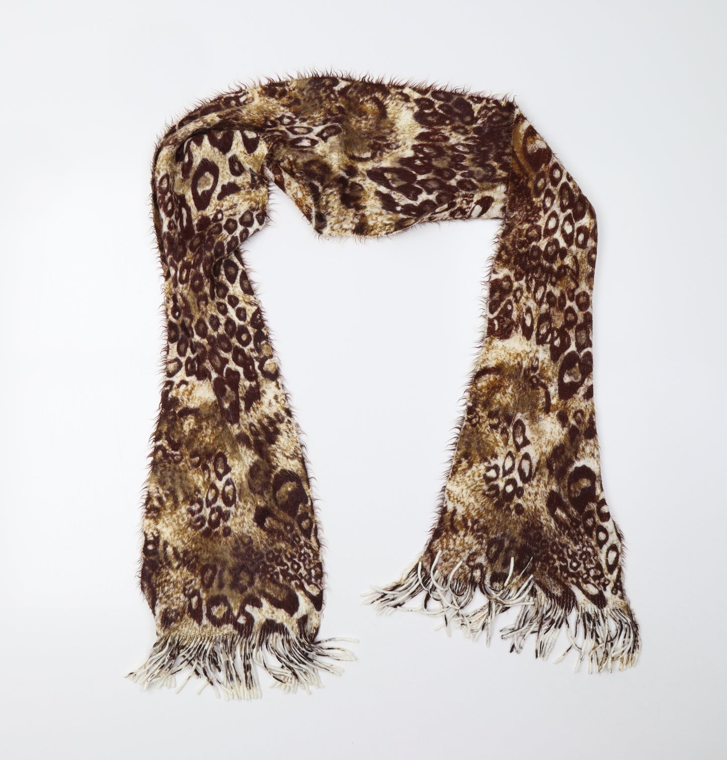 Preworn Womens Brown Animal Print   Scarf