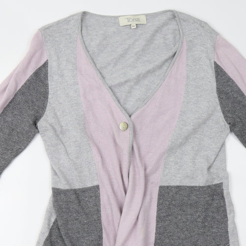Toisie Womens Grey  Knit Cardigan Jumper Size 16