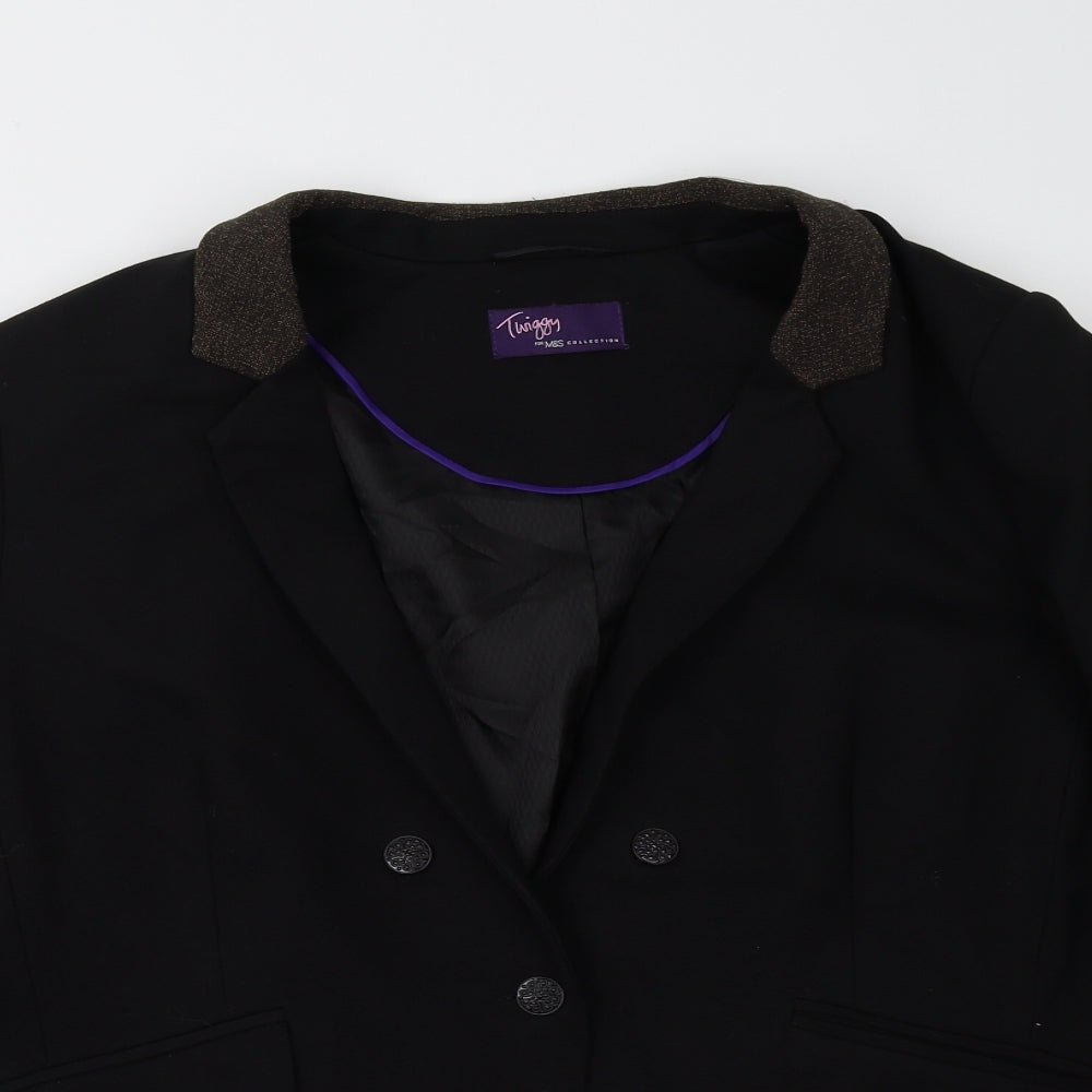 Twiggy for M&S Womens Black   Jacket Suit Jacket Size 18