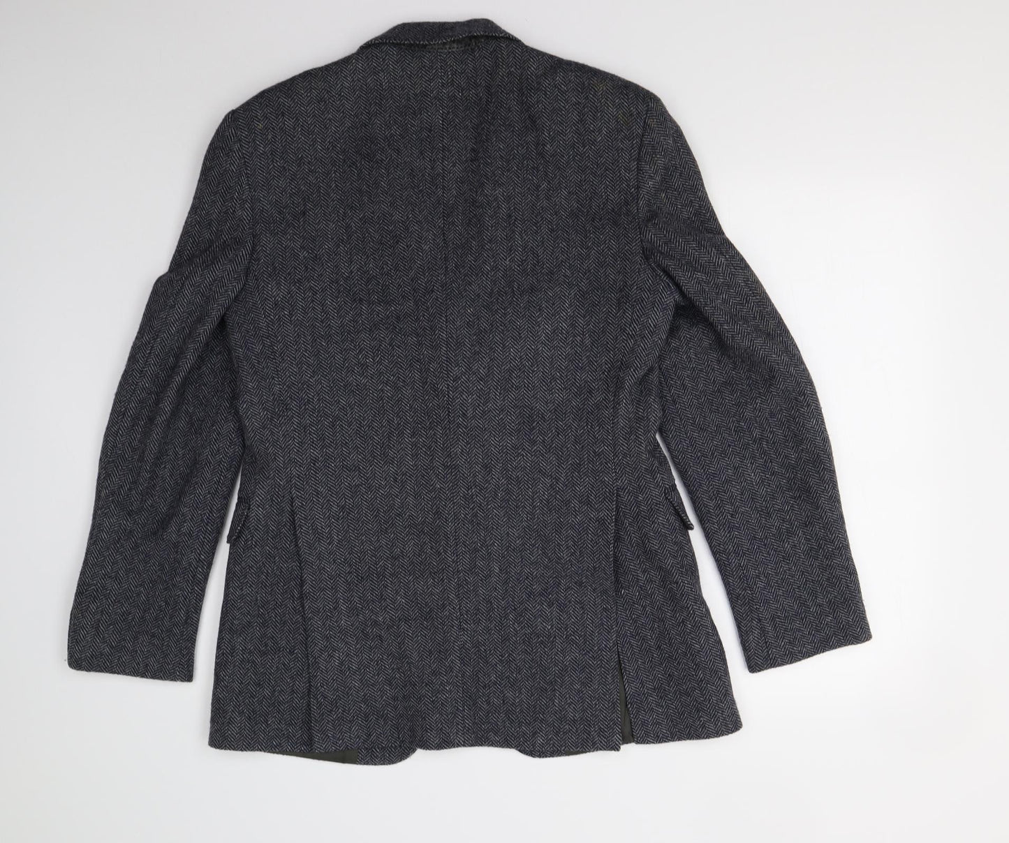 Littlewoods Mens Blue Herringbone Tweed Jacket Suit Jacket Size 36