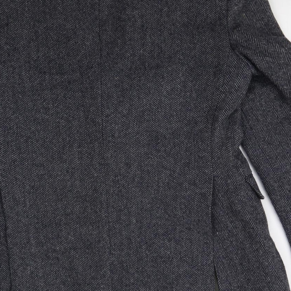 Littlewoods Mens Blue Herringbone Tweed Jacket Suit Jacket Size 36