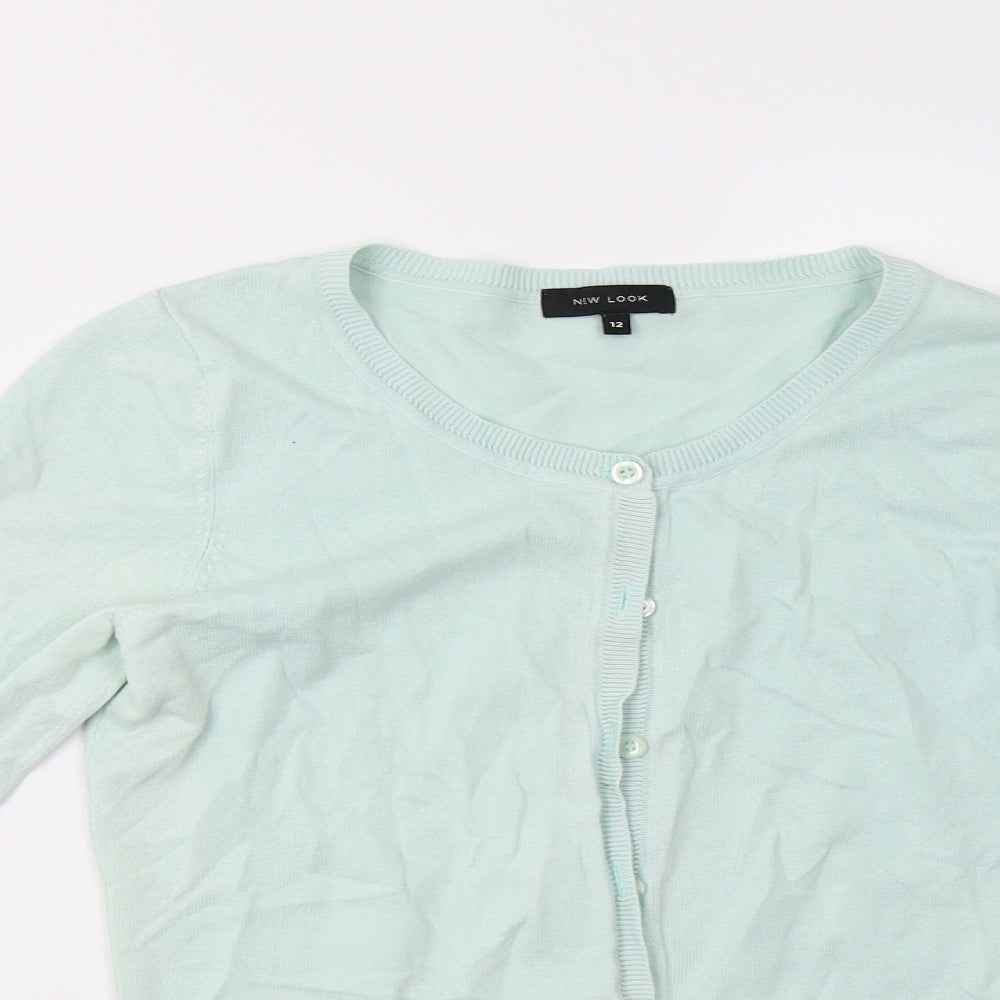 New Look Womens Green  Knit Cardigan Jumper Size 12