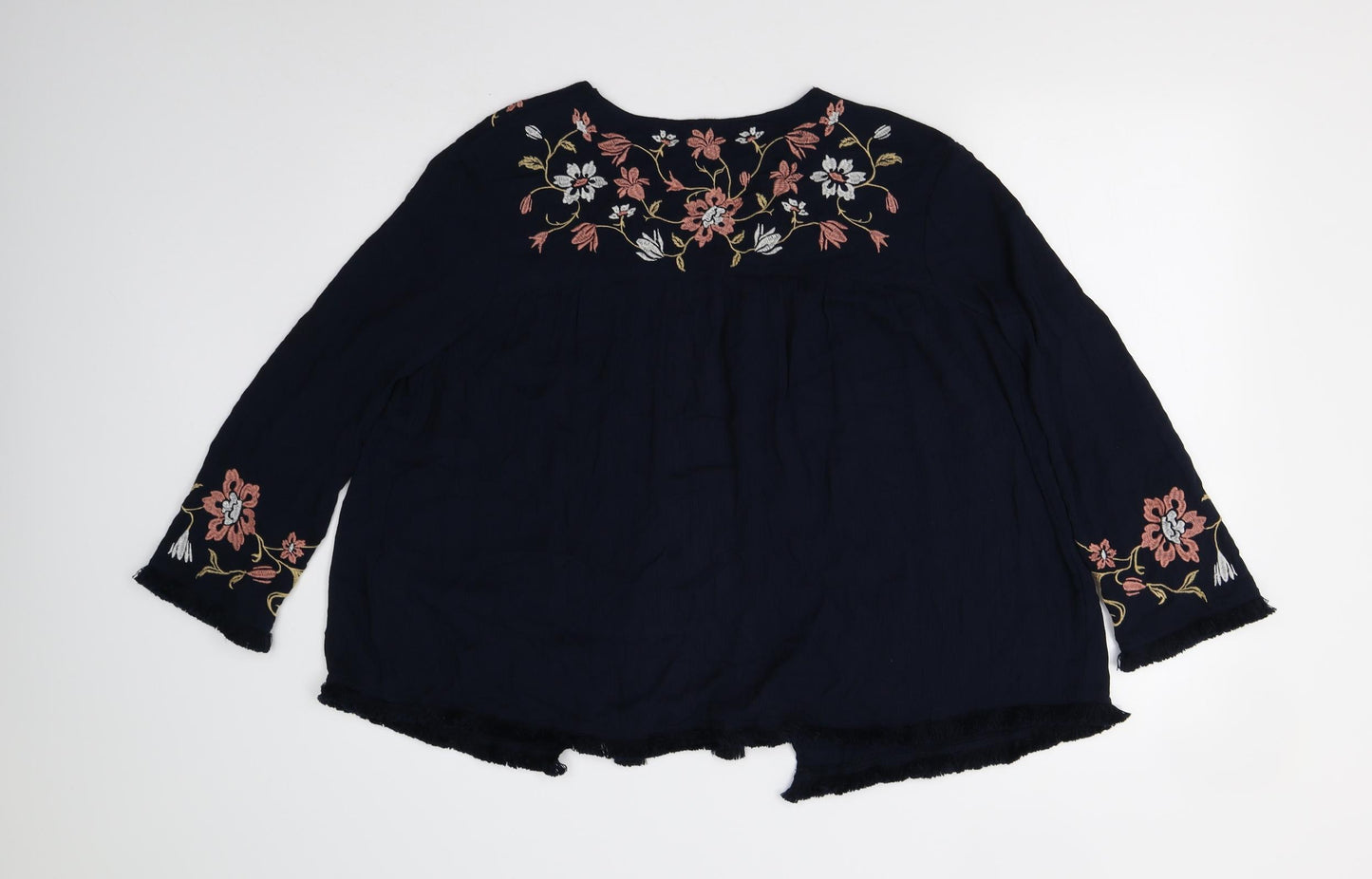 F&F Womens Blue Floral  Basic Blouse Size 12