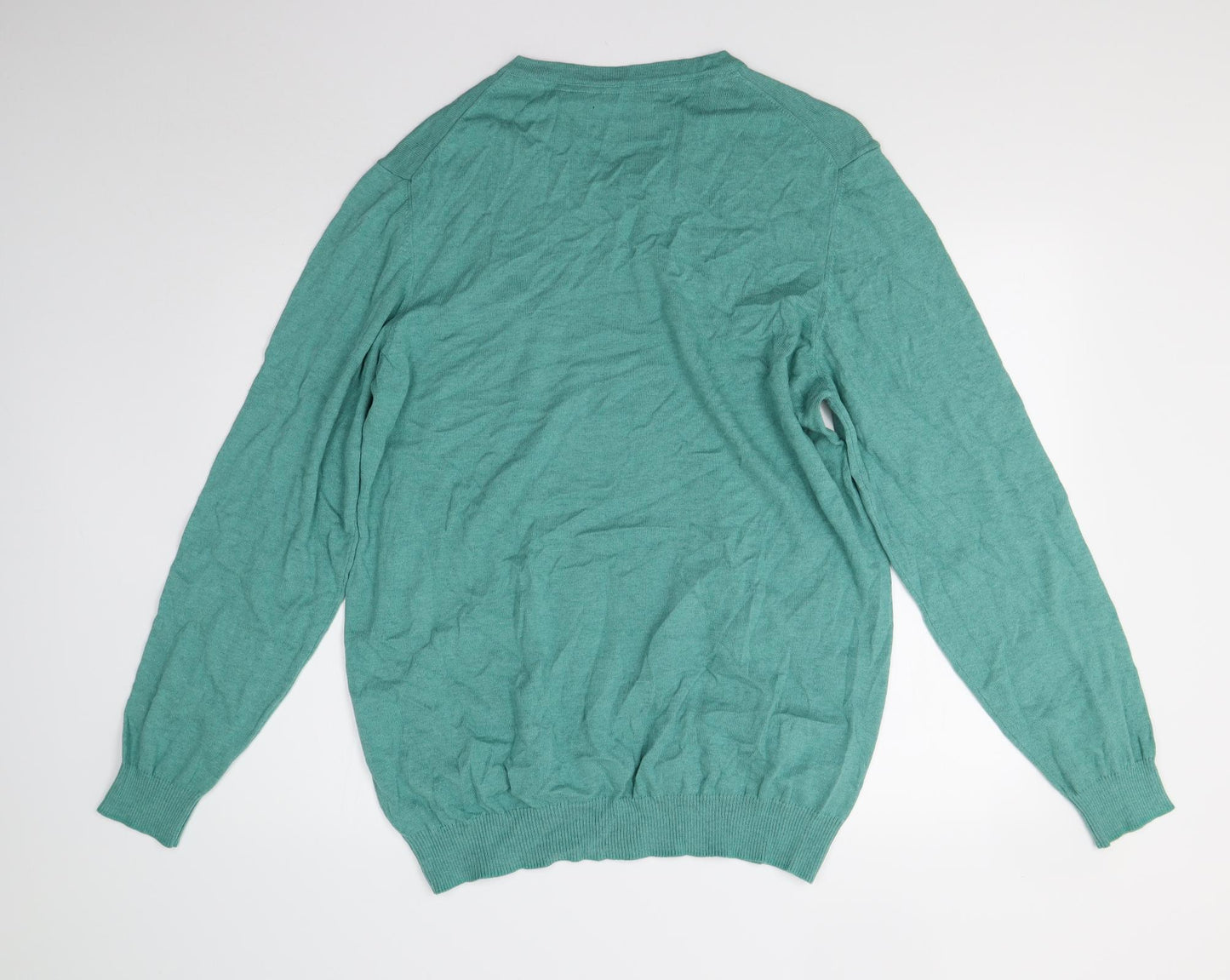 Lyle & Scott Mens Green  Knit Pullover Jumper Size 2XL