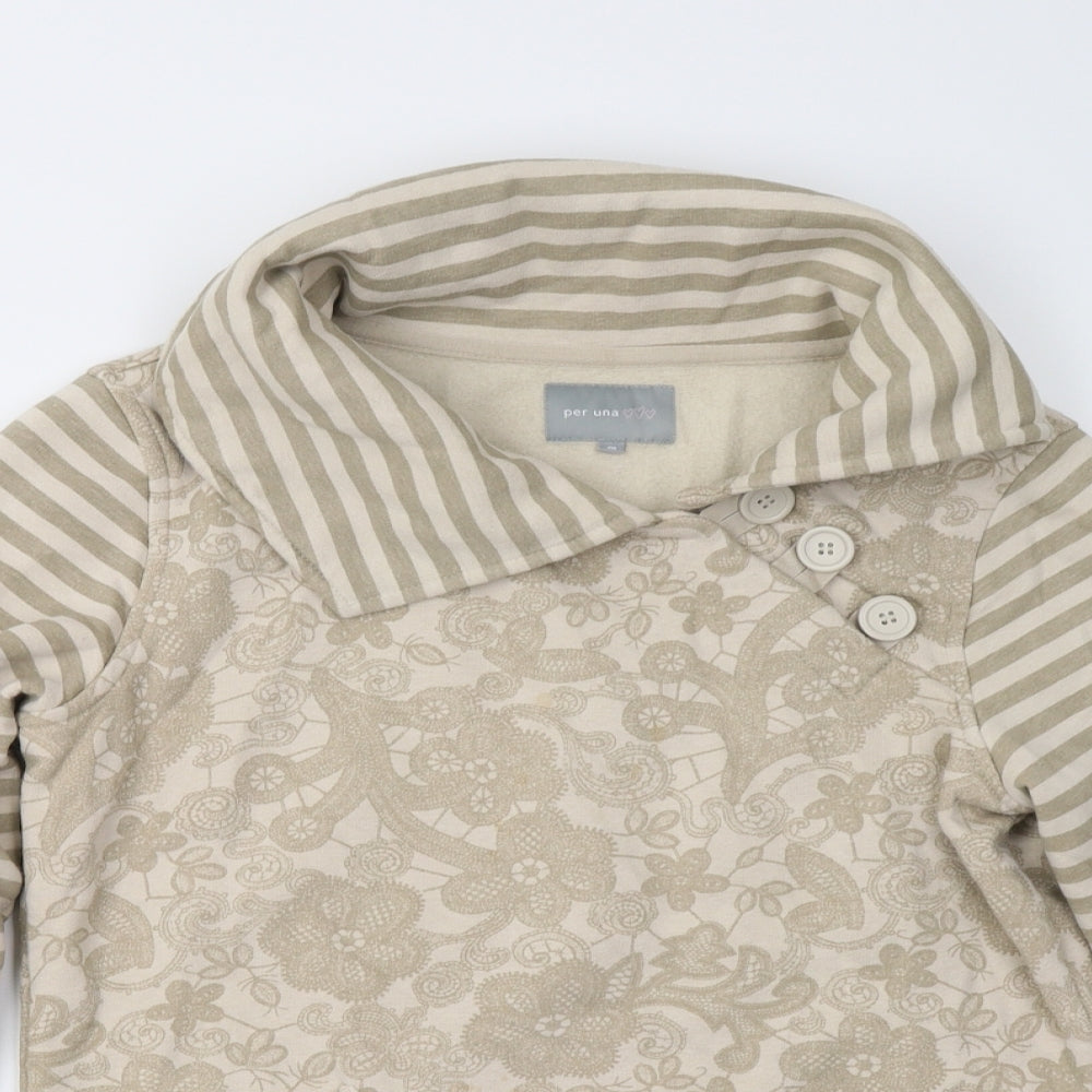 M&S Womens Beige   Henley Jumper Size M