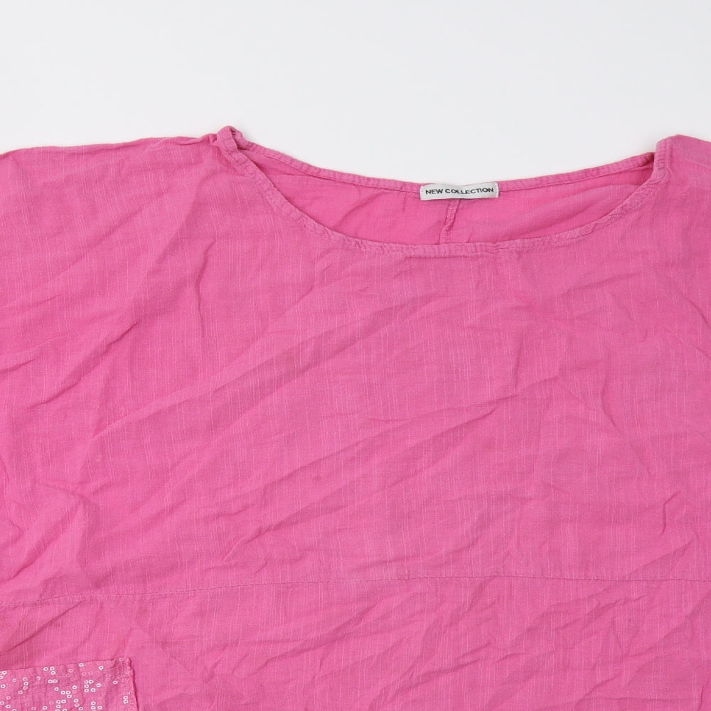 New Collection Womens Pink   Basic T-Shirt Size L