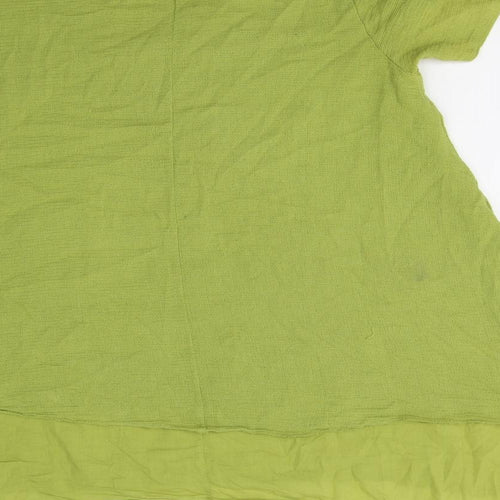 Made in Italy Womens Green   Basic Blouse Size L