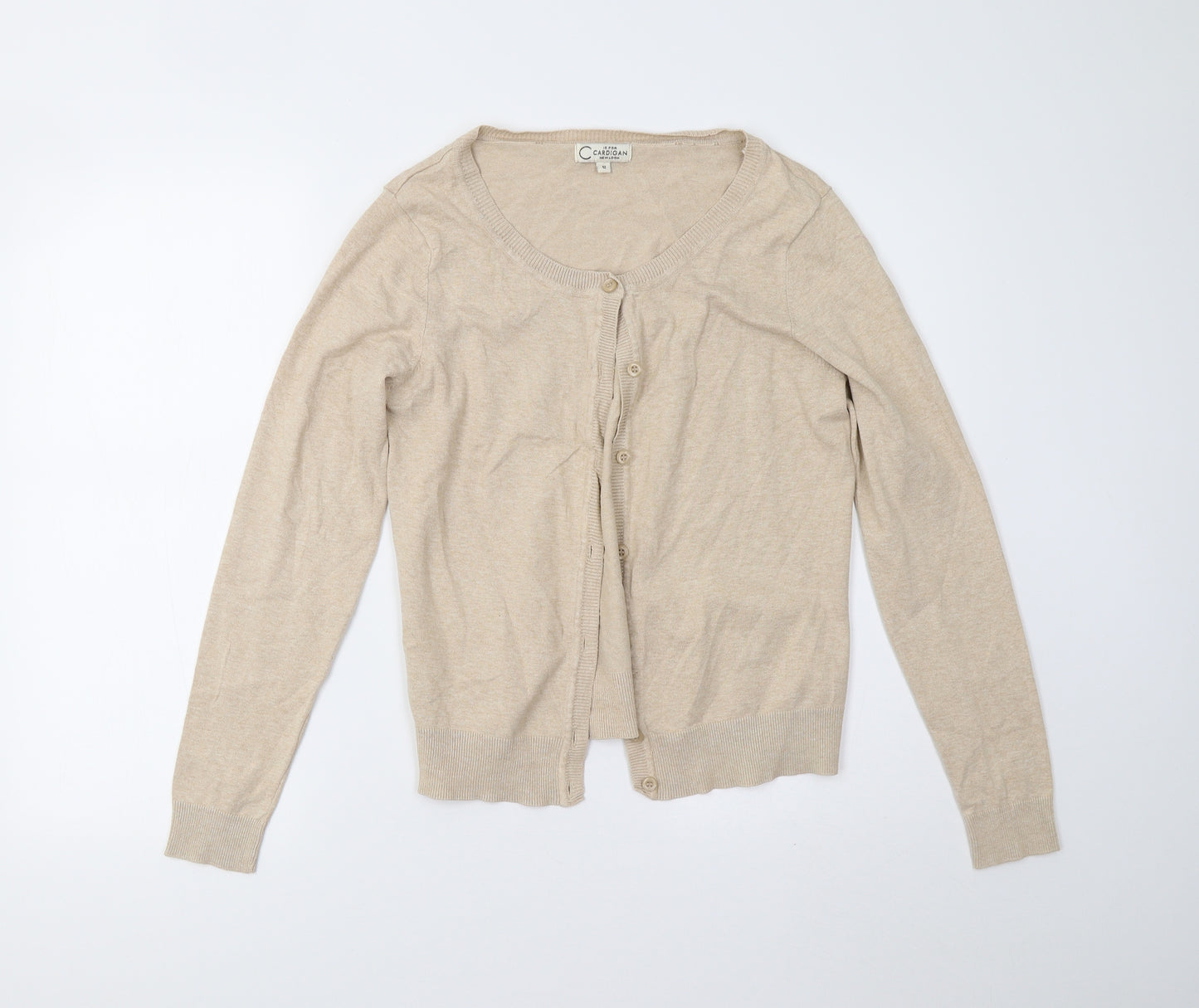 New Look Womens Beige  Knit Cardigan Jumper Size 12